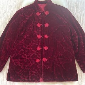 Red velvet Chinese style winter jacket
